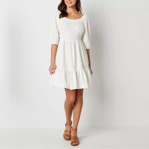 FRYE AND CO Women’s Flare Ballon Sleeves Dress Ivory Size 1X